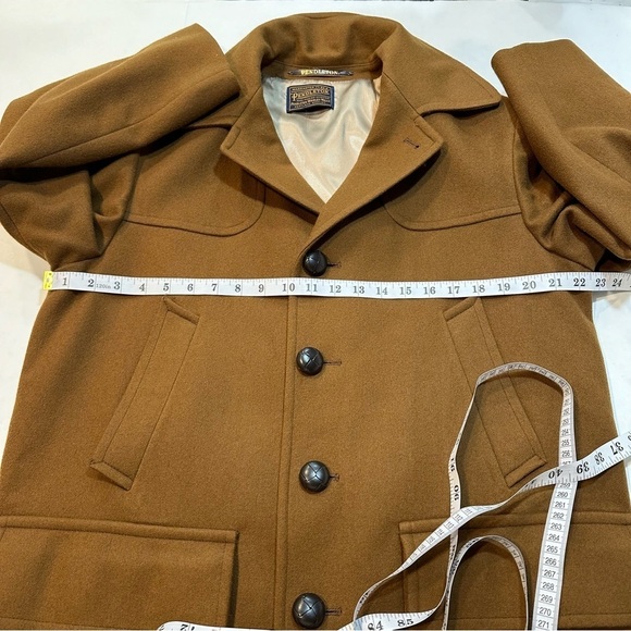 Pendleton Camel Brown Wool Trench Coat Short Length Size M NO TAG Coats32 - Picture 13 of 14